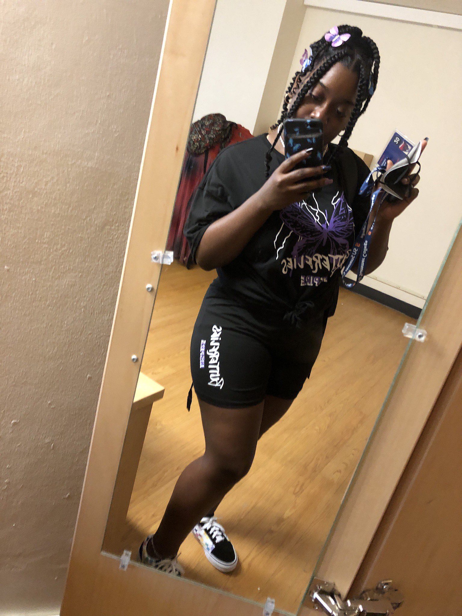 Senior, Starneshia Summers poses in a mirror in her dorm at Emory University.
