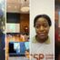 A collage of four images that show two Baker College Prep students, Vanelle and Emmanuel, and a couple photos of their time at Harvard University