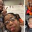 A collage of three images showing two young Black students at Butler College Prep. The biggest one on the left is a selfie of the two of them, Tatiana Criss and Amira Todd, being silly in a classroom. The other two photos are of them individually.