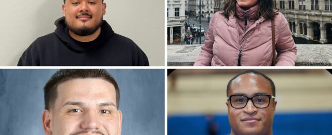 Four headshots of coaches at Noble Street College Prep in Chicago, IL.