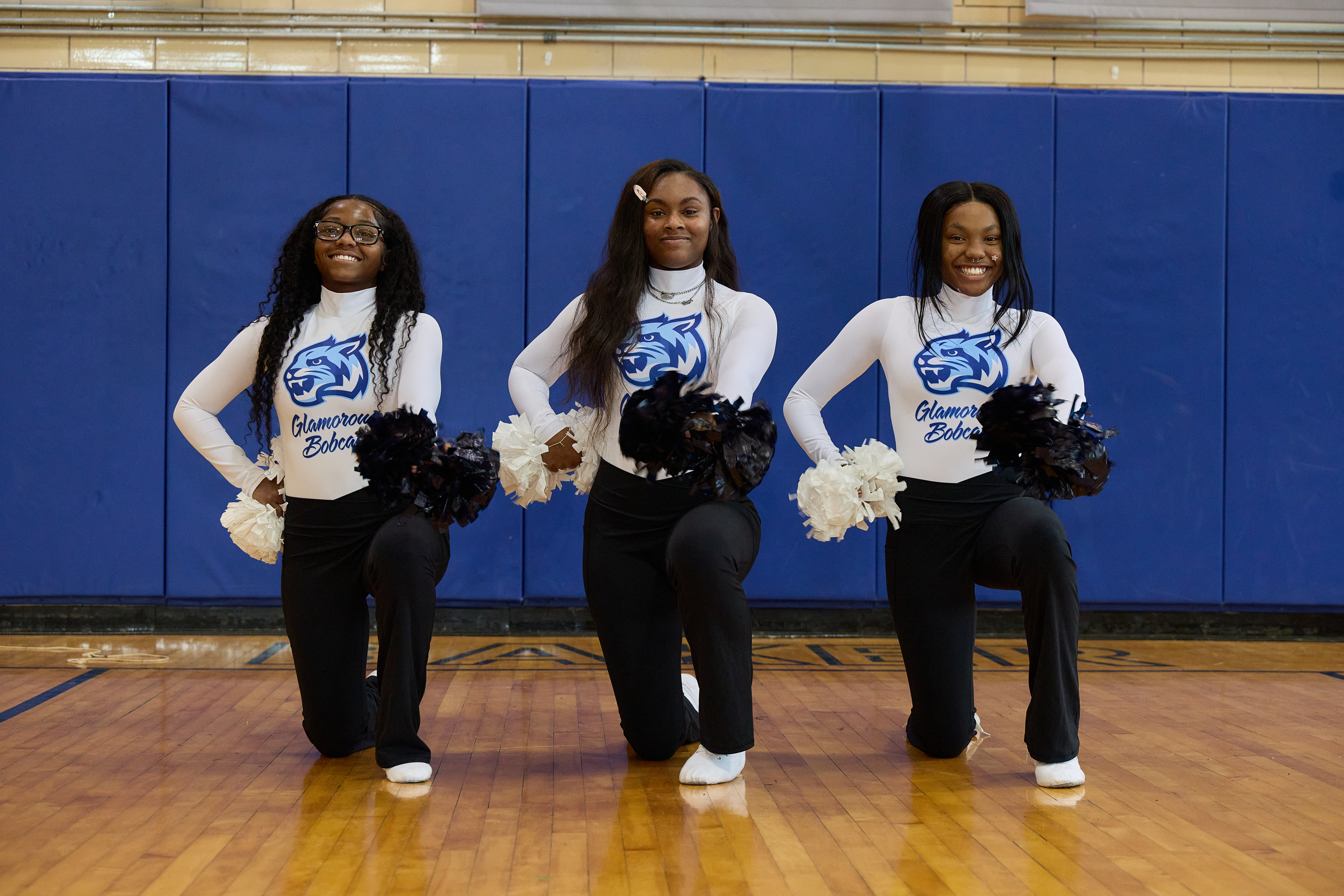 Cheerleaders at University Prep Chicago Baker campus posing happily