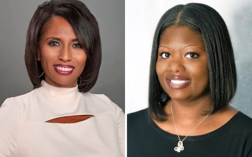 A collage of two images. They are headshots of Noble Schools' two newest board members: Phyllis Lockett and Angela Carter