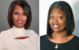 A collage of two images. They are headshots of Noble Schools' two newest board members: Phyllis Lockett and Angela Carter