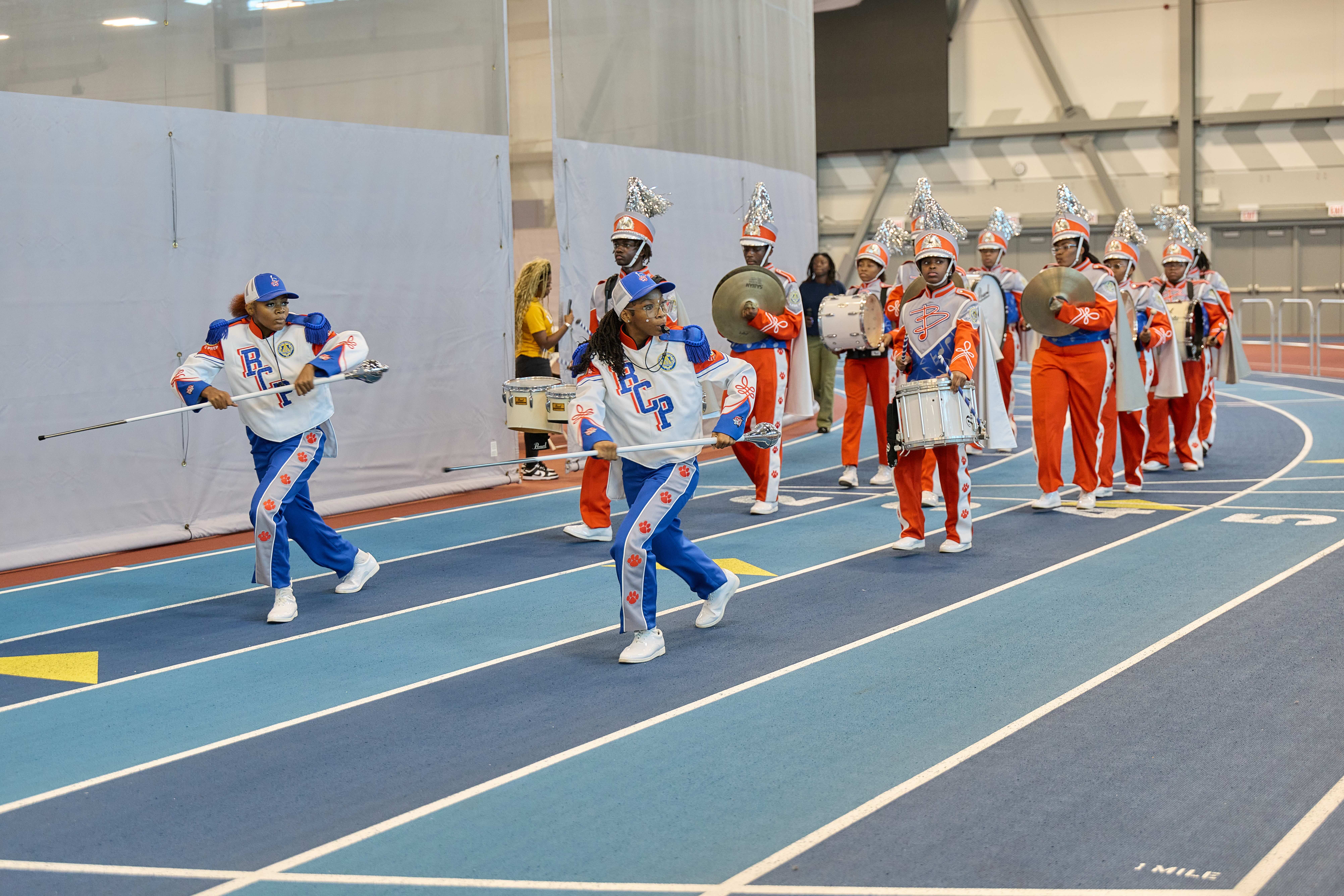 Butler College Prep band marching at the HBCU college fair
