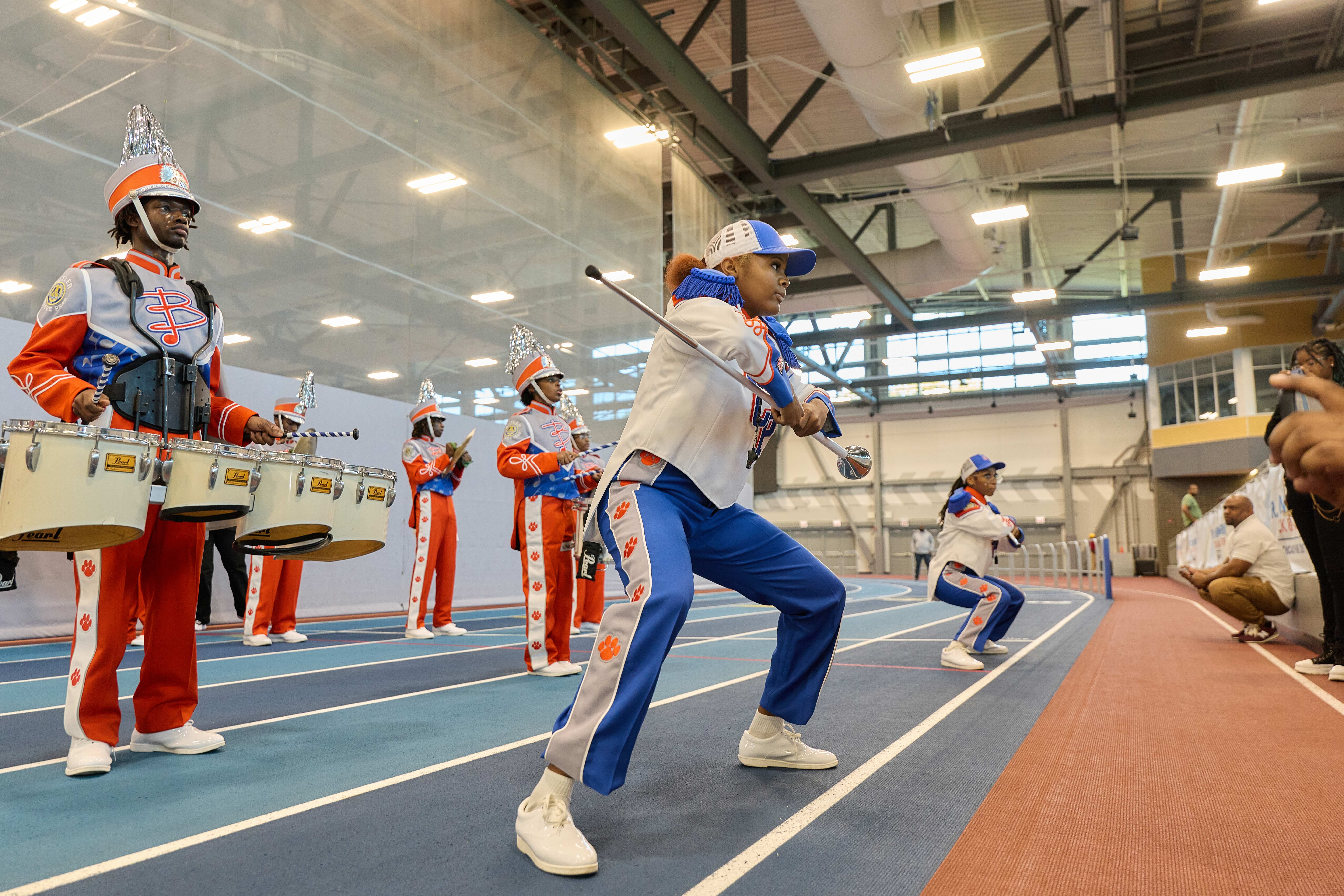 Butler College Prep drum line playing at the HBCU College Fair