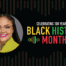 A headshot of Jillian Carew, Assistant Director of Targeted Student Support at Noble Schools in Chicago, IL, sits next to a logo in pan-African colors that says "Celebrating 100 years of Black History Month".